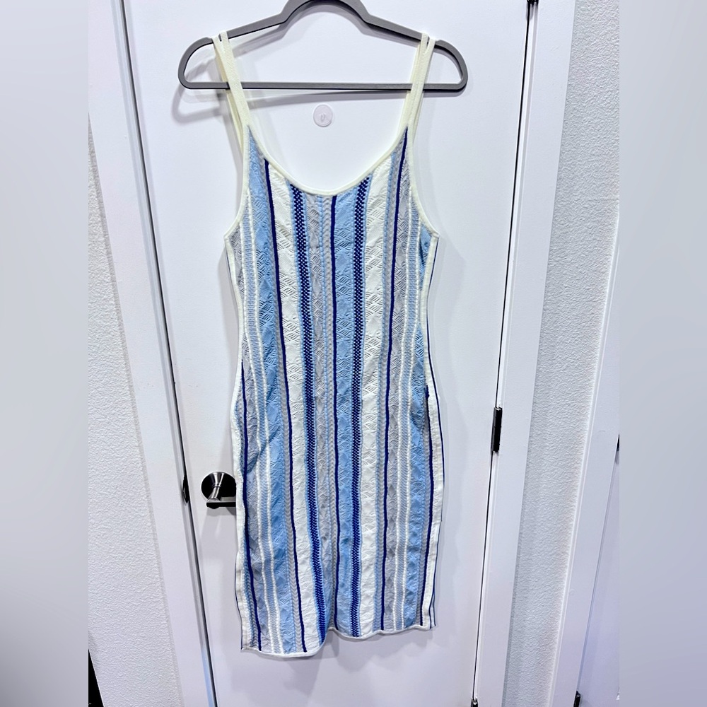 Club Monaco Multi-Stitch Stripe Dress Size M